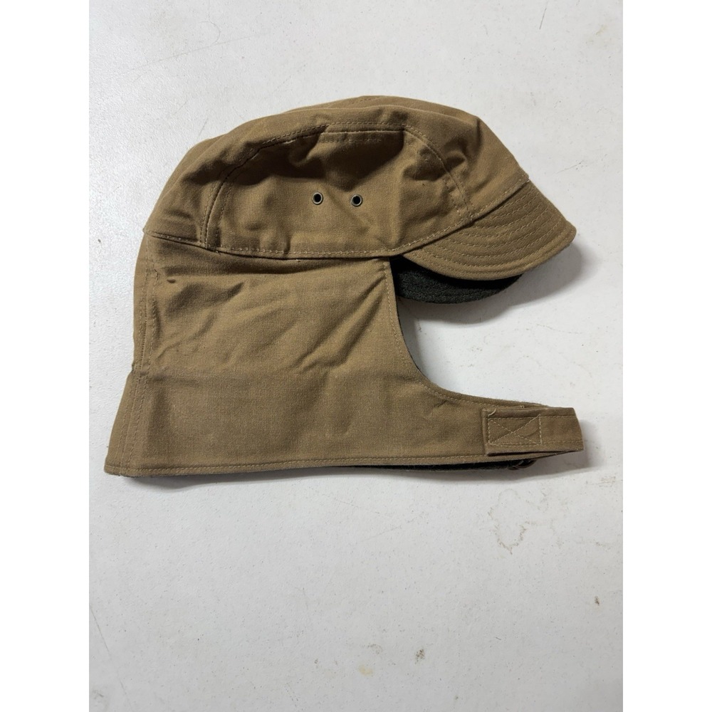 Filson Tin Cloth Insulated Cap Hat Waxed Canvas Ear Flap Trapper‎ Brown USA